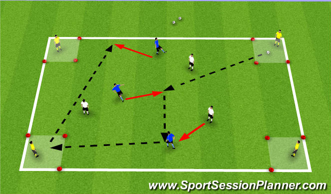 Football/Soccer Session Plan Drill (Colour): Fully Opposed: