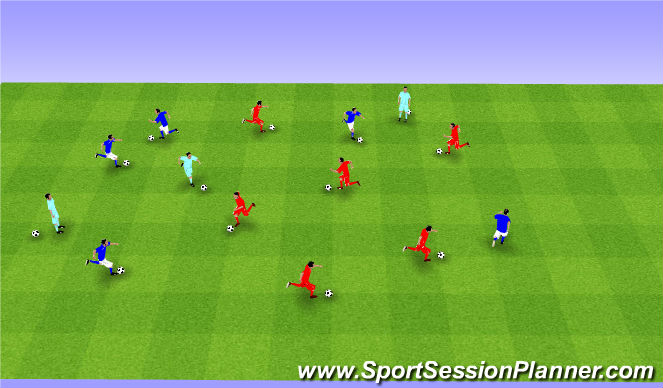 Football/Soccer Session Plan Drill (Colour): Free Dribbling