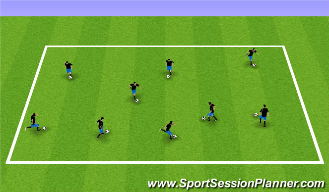 Football/Soccer Session Plan Drill (Colour): Dribbling Repetitions