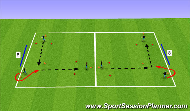 Football/Soccer Session Plan Drill (Colour): Warm-up