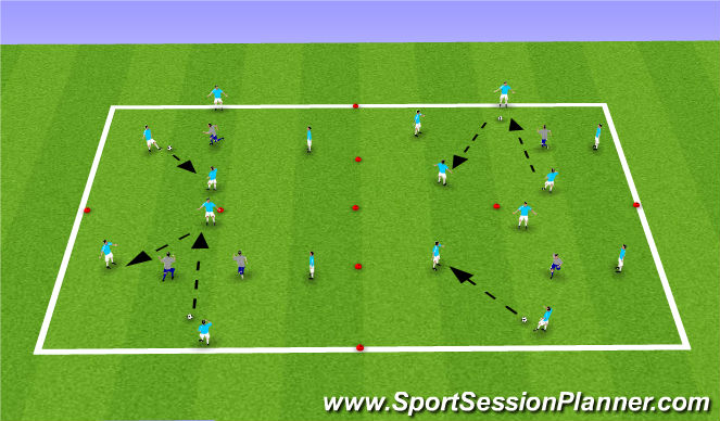 Football/Soccer Session Plan Drill (Colour): Rondos