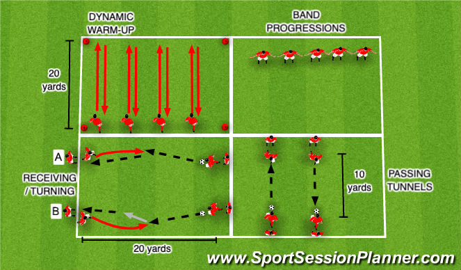 Football/Soccer Session Plan Drill (Colour): Warm-Up