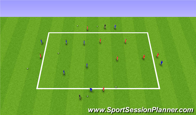 Football/Soccer Session Plan Drill (Colour): 4 v 4 & 4 with progression