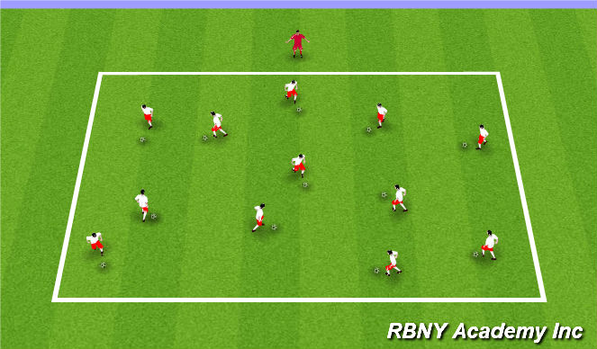 Football/Soccer Session Plan Drill (Colour): Warm up