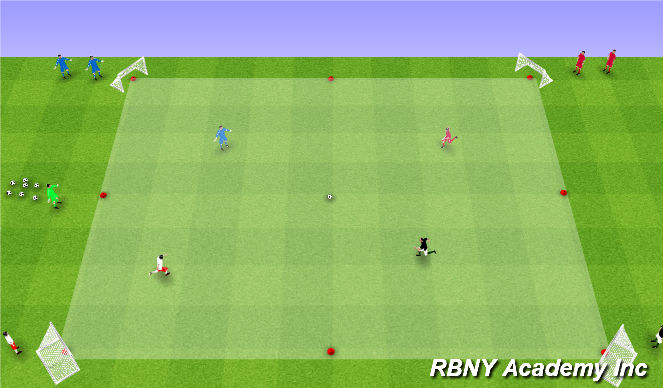 Football/Soccer Session Plan Drill (Colour): Four Goal World Cup