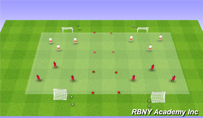 Football/Soccer Session Plan Drill (Colour): 3vs3 Games