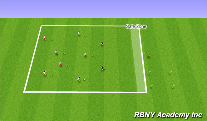 Football/Soccer Session Plan Drill (Colour): Sharks + Minnows