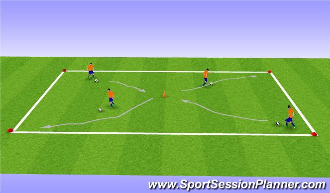 Football/Soccer Session Plan Drill (Colour): Coerver Ball Work