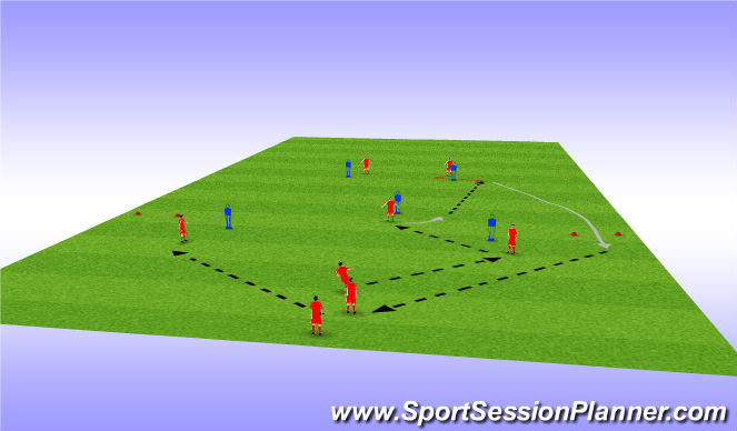 Football/Soccer Session Plan Drill (Colour): Passing 1