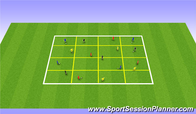 Football/Soccer Session Plan Drill (Colour): Ball Mastery - Tech