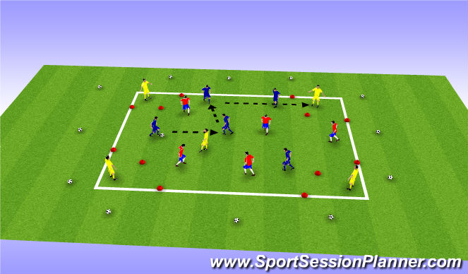 Football/Soccer Session Plan Drill (Colour): Warm Up 2