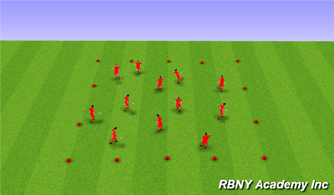 Football/Soccer Session Plan Drill (Colour): Juggling Warm-Up