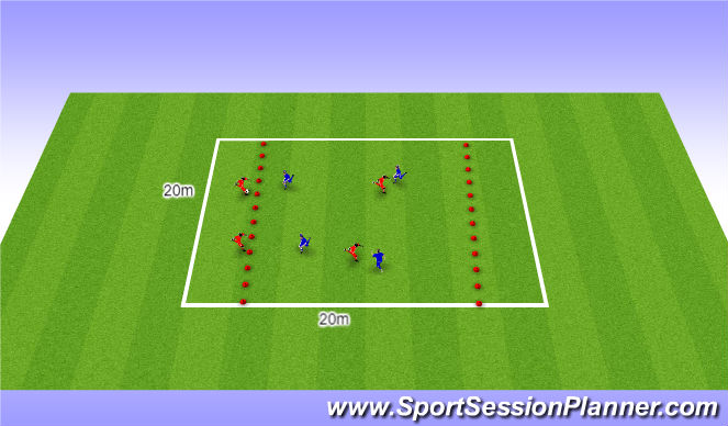 Football/Soccer Session Plan Drill (Colour): General Movement (Warmup)