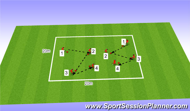 Football/Soccer Session Plan Drill (Colour): General Movement (Warmup)