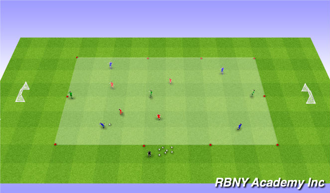 Football/Soccer Session Plan Drill (Colour): Conditioned Game - 4v4+3