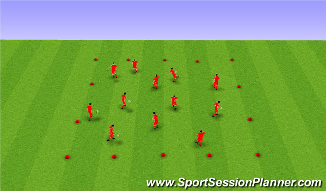 Football/Soccer Session Plan Drill (Colour): Juggling Warm-Up