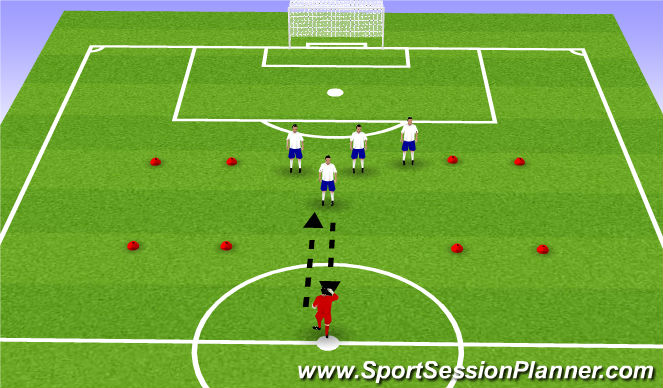Football/Soccer Session Plan Drill (Colour): Back 4 warmup