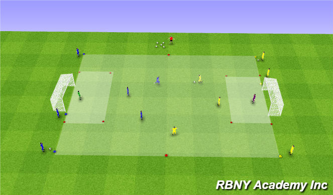 Football/Soccer Session Plan Drill (Colour): Condition - 3v3 Transition