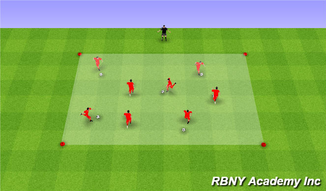 Football/Soccer Session Plan Drill (Colour): Dribbling - WU