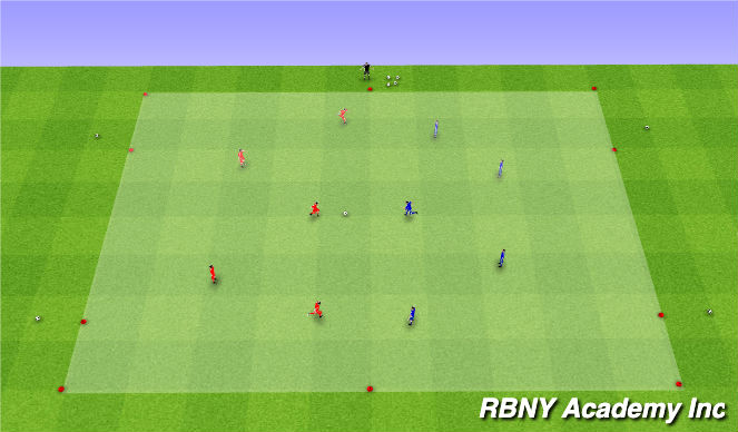Football/Soccer Session Plan Drill (Colour): Condition - 4 Goal Game