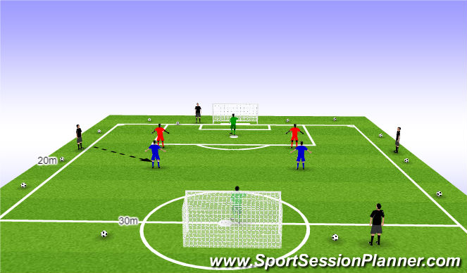 Football/Soccer Session Plan Drill (Colour): SSG 4v4