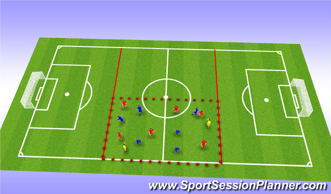 Football/Soccer Session Plan Drill (Colour): 6v6 +2 Possession Drill