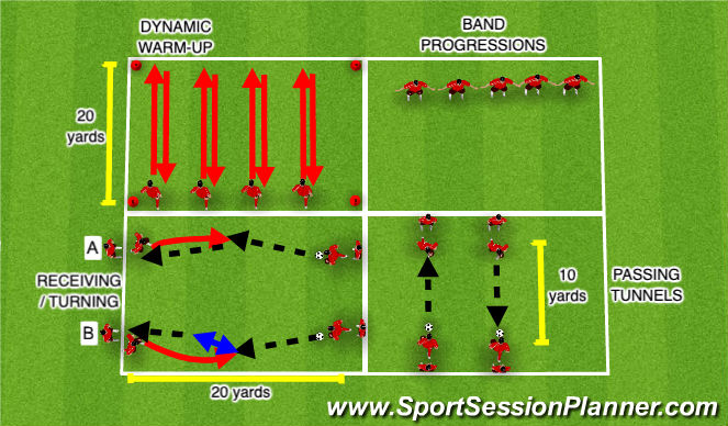 Football/Soccer Session Plan Drill (Colour): Warm-Up