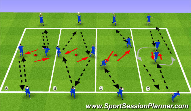 Football/Soccer Session Plan Drill (Colour): Ball Control Warm-Up