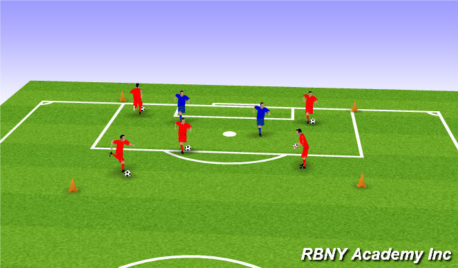 Football/Soccer Session Plan Drill (Colour): Dribbling practice game