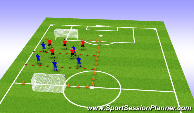 Football/Soccer Session Plan Drill (Colour): Whole