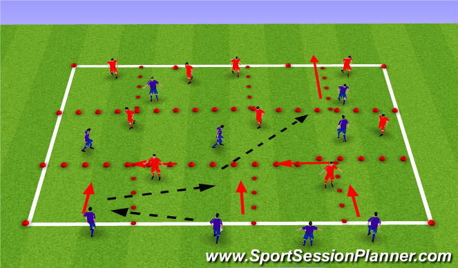 Football/Soccer Session Plan Drill (Colour): E2: 5v3 MID OL