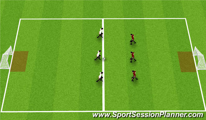 Football/Soccer Session Plan Drill (Colour): Ball at Midfield
