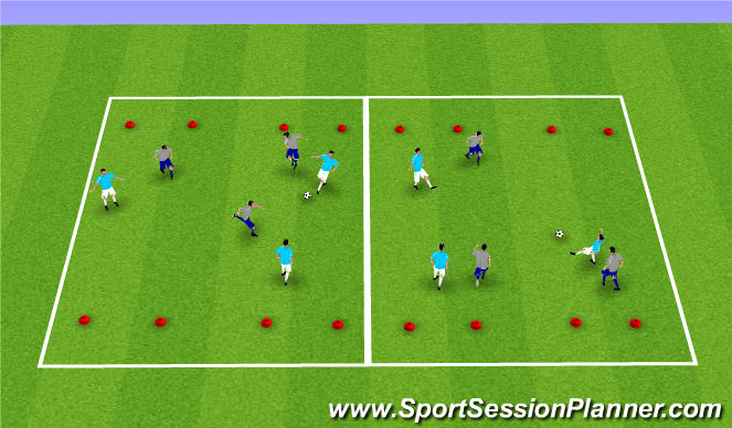 Football/Soccer Session Plan Drill (Colour): Game 3v3