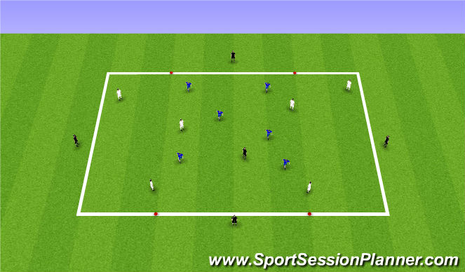 Football/Soccer Session Plan Drill (Colour): Possession - Switching the play