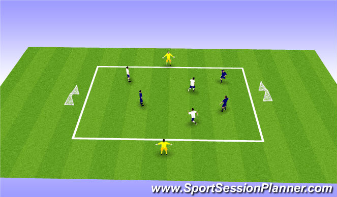 Football/Soccer Session Plan Drill (Colour): 3 v 3 + 2