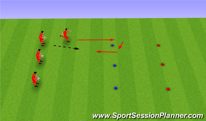 Football/Soccer Session Plan Drill (Colour): Technical work