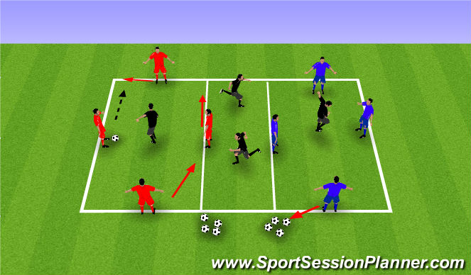 Football/Soccer Session Plan Drill (Colour): Defending with intensity