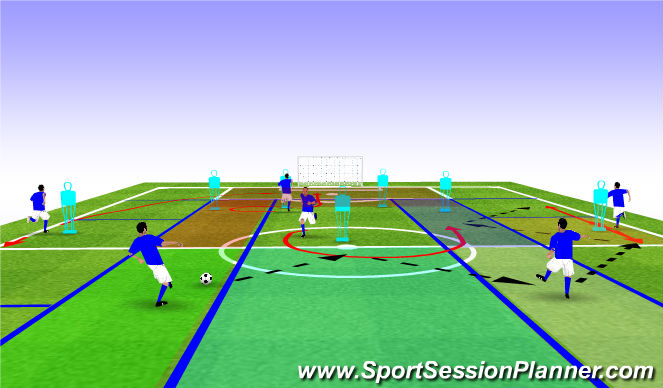 Football/Soccer Session Plan Drill (Colour): Passing  Pattern 2