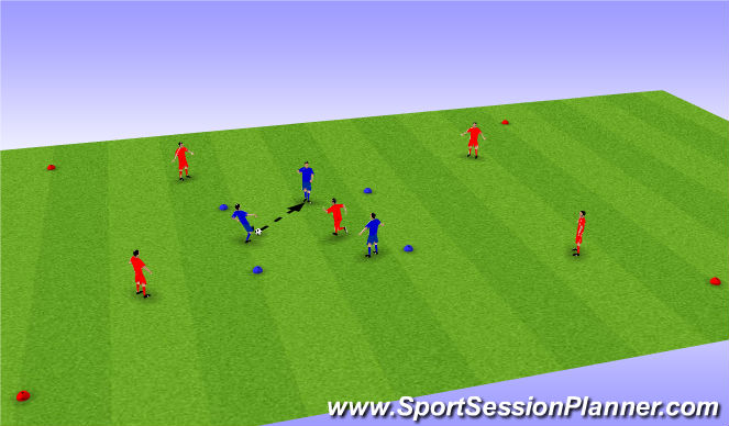 Football/Soccer Session Plan Drill (Colour): GRP: 3v1 into 5v3 Possession 01