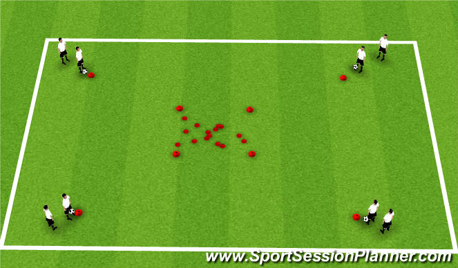 Football/Soccer Session Plan Drill (Colour): Storm the castle