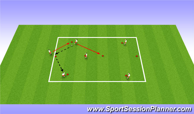 Football/Soccer Session Plan Drill (Colour): Pass and move