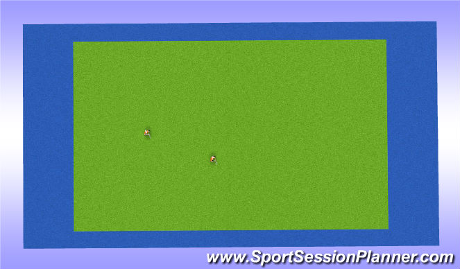 Hockey Session Plan Drill (Colour): 2 tallen, lang kort