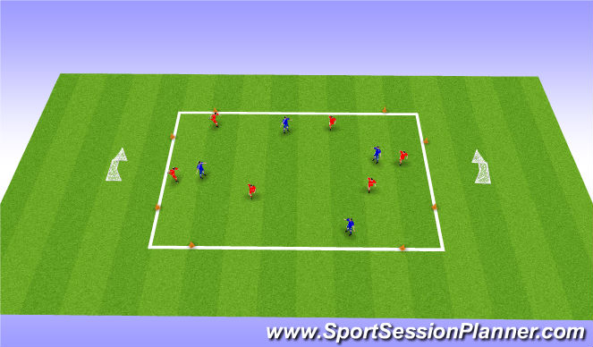 Football/Soccer Session Plan Drill (Colour): 4v6 underload