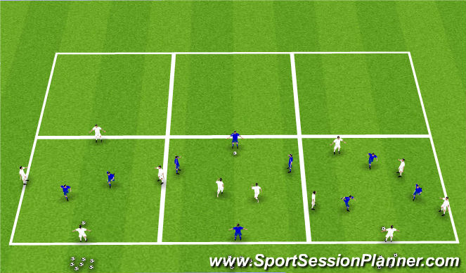 Football/Soccer Session Plan Drill (Colour): Rondo's to progress / att. space