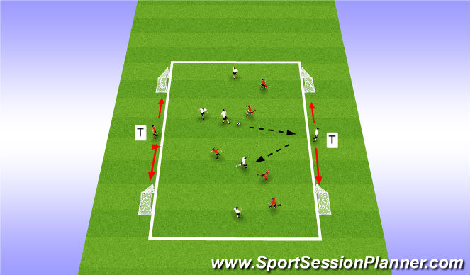 Football/Soccer Session Plan Drill (Colour): 5 v 5 plus Target