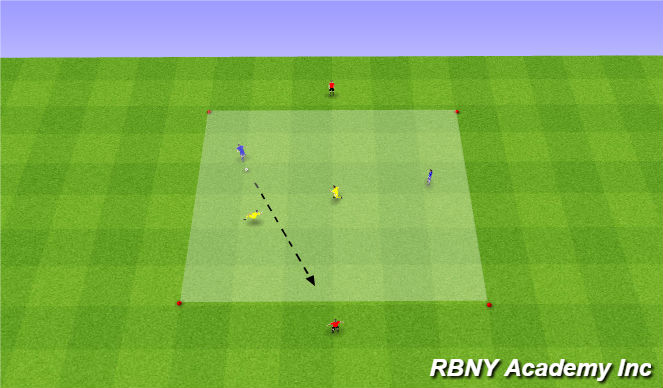 Football/Soccer Session Plan Drill (Colour): Main - 2v2+2