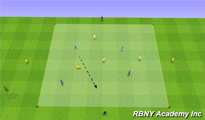 Football/Soccer Session Plan Drill (Colour): Condition - 4v4+4