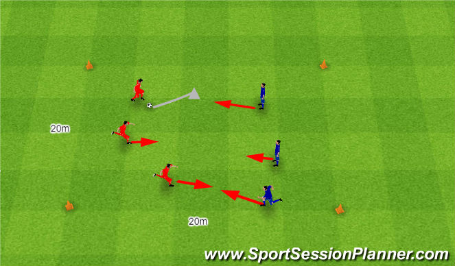 Football/Soccer Session Plan Drill (Colour): 3v3 na szerokie bramki.