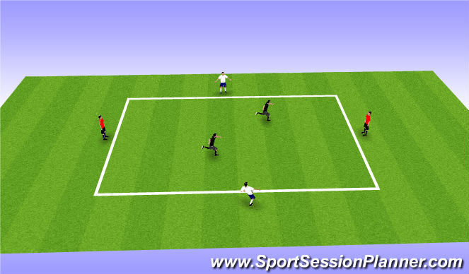 Football/Soccer Session Plan Drill (Colour): 2 v 2 + 2