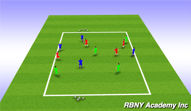 Football/Soccer Session Plan Drill (Colour): 3 Team Possession